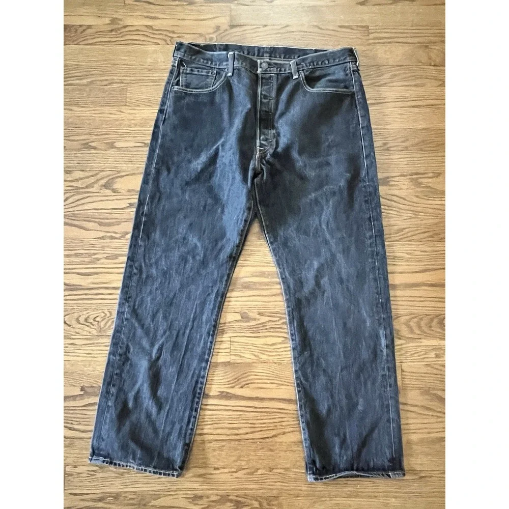Levi's 501-0226 Jeans Black Stonewash Button Fly Straight Leg 40x32 actual:37x29